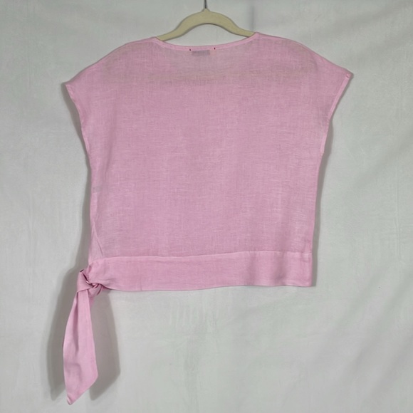 STARK X Top Blouse Size XS Short Sleeve Pink 100% Linen EUC - Picture 4 of 8